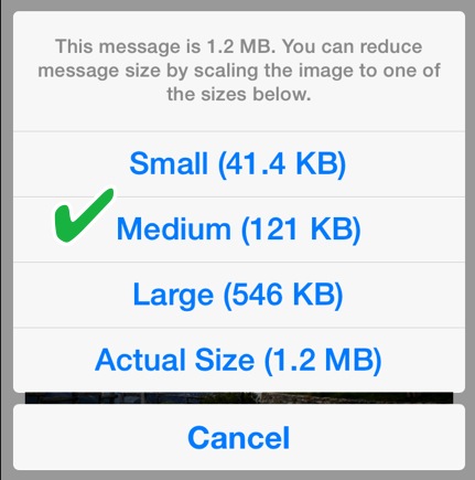 How to Properly send photos through email in iOS 7