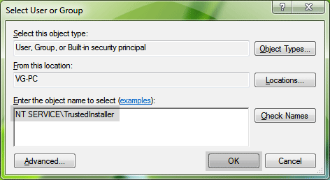 Restore "TrustedInstaller" as Default Owner in Windows?