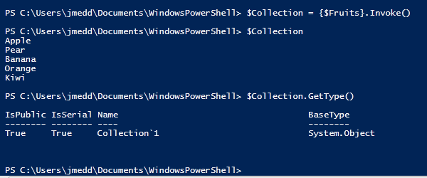 Powershell - arrays and collections's iteration