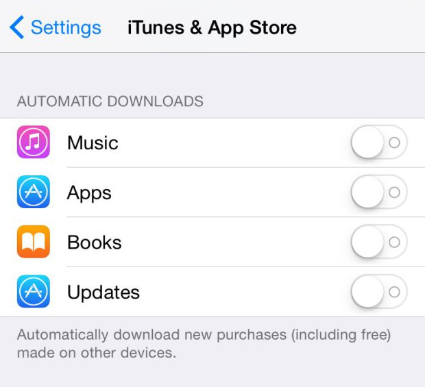 Turn off Auto update app in iOS on iPhone and iPad