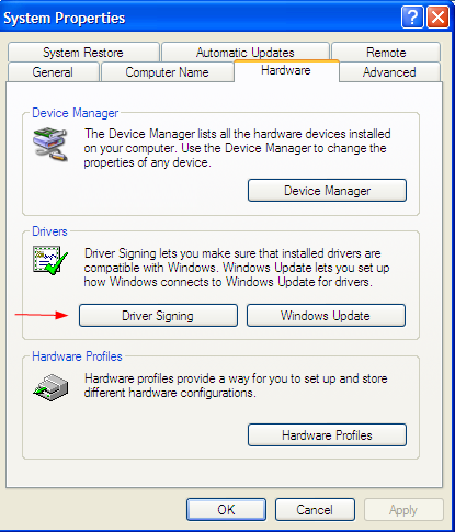 Disable unsigned driver installation warning in Windows