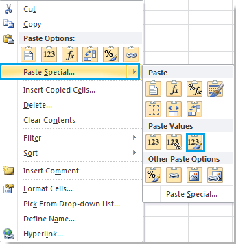 Copy values-formatting from a range to another (Excel)