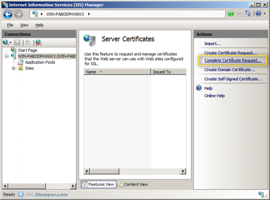 how to install a certificate on windows server 2008