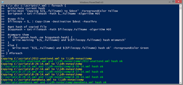 Calculate MD5 and SHA1 file hashes using PowerShell V4
