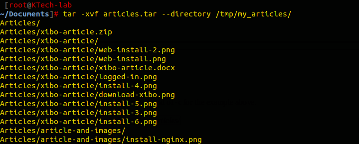 Extract Tar Files to Specific or Different Directory (Linux)