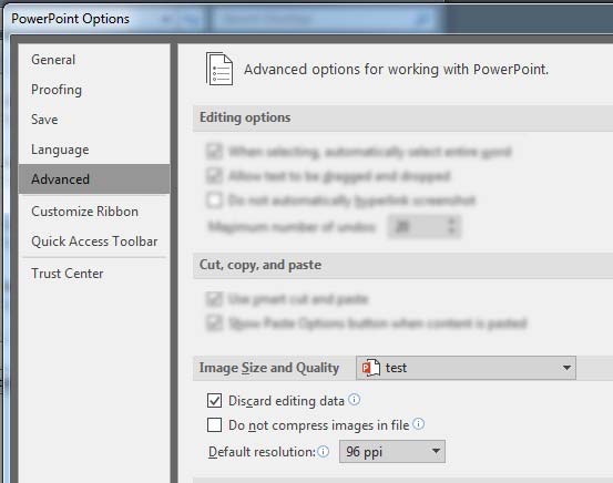 Quickly reduce PowerPoint file size