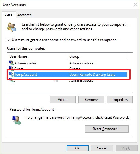Windows 10 - Hide specific User Accounts from the Logon Screen
